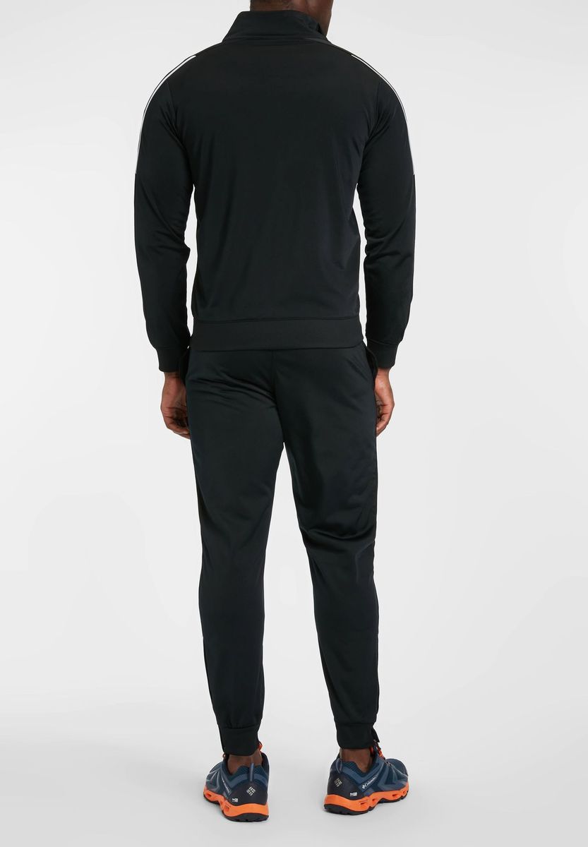 Klassischer schwarzer Trainingsanzug mit Streifen