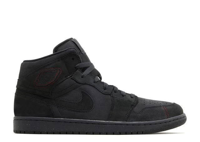 Gefertigter Mid-Top Sneaker in Schwarz