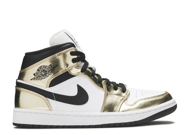 Metallic Gold Sneaker mit mittelhohem Schaft