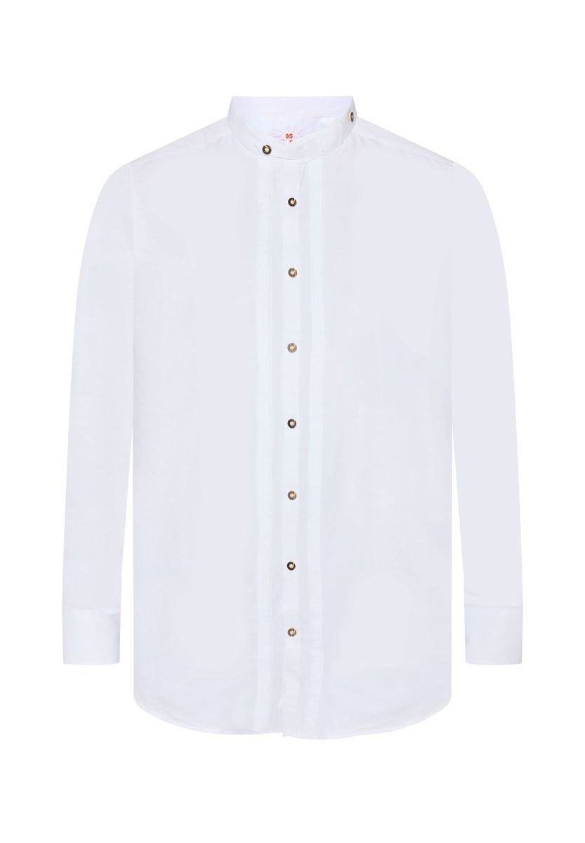 Traditionelles Herrenhemd mit Stehkragen in Weiß