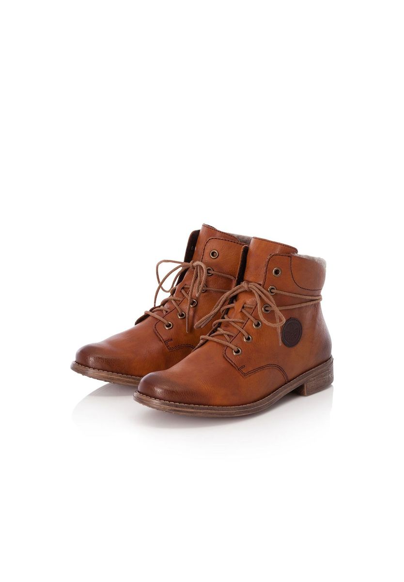 Schnürstiefelette mit seitlichem Reißverschluss