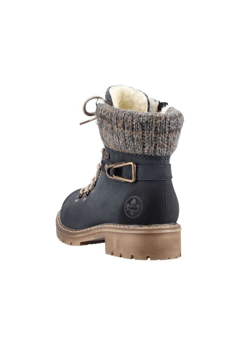 Schnürstiefelette mit Strickkragen