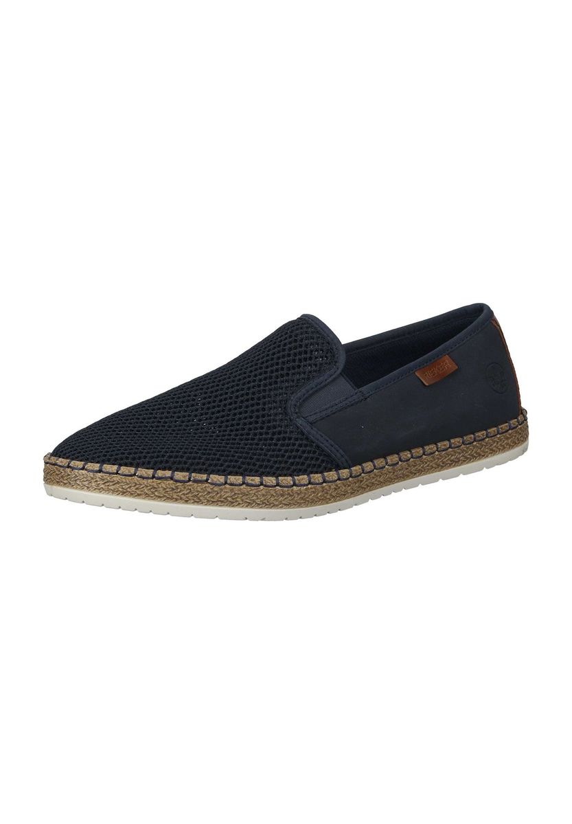 Marinefarbener Mesh-Espadrille-Slipper