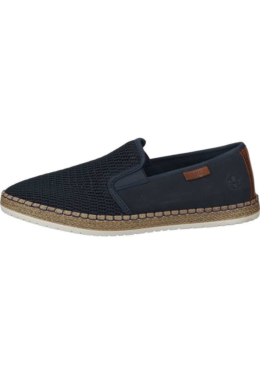 Marinefarbener Mesh-Espadrille-Slipper