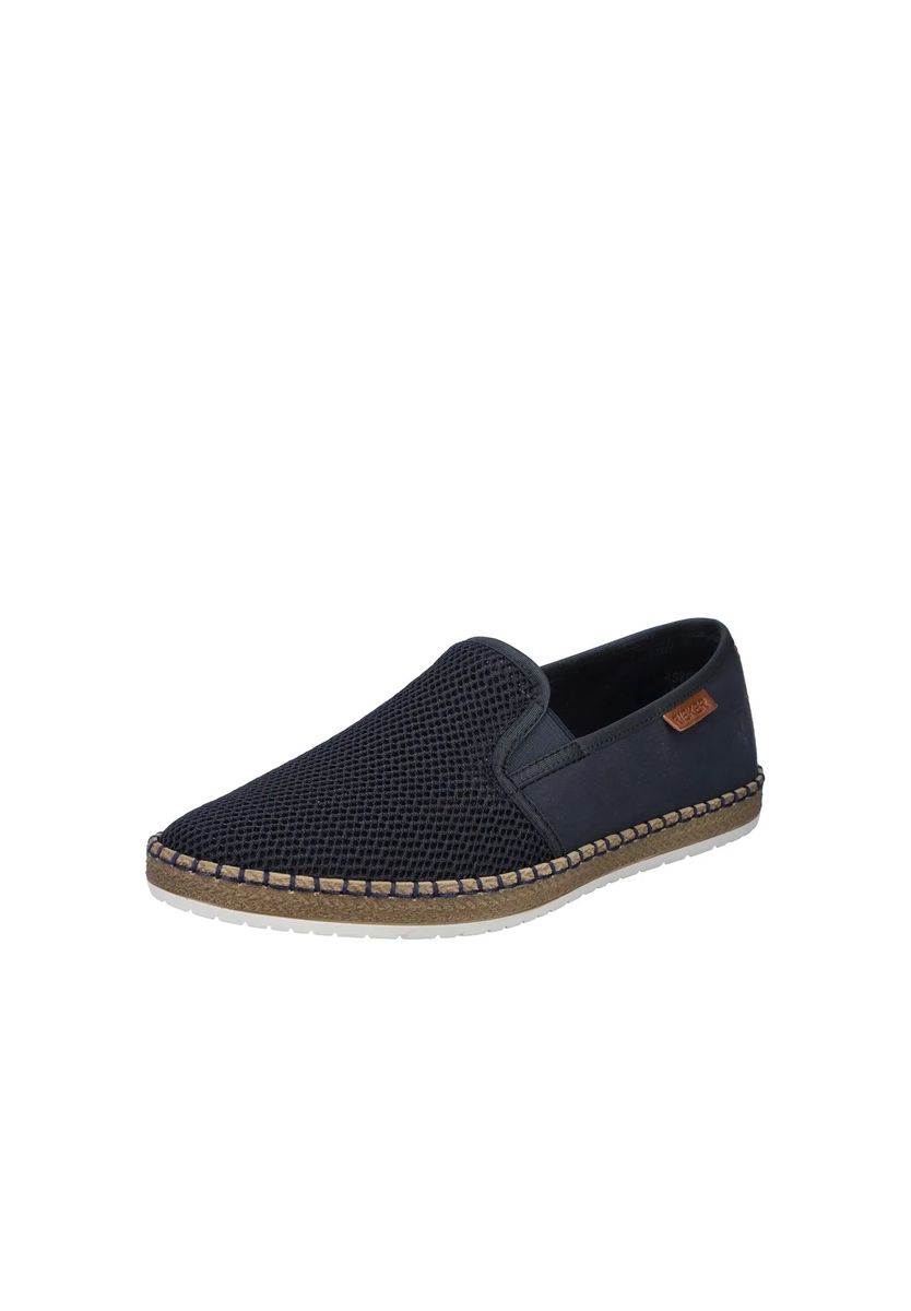 Marinefarbener Mesh-Espadrille-Slipper
