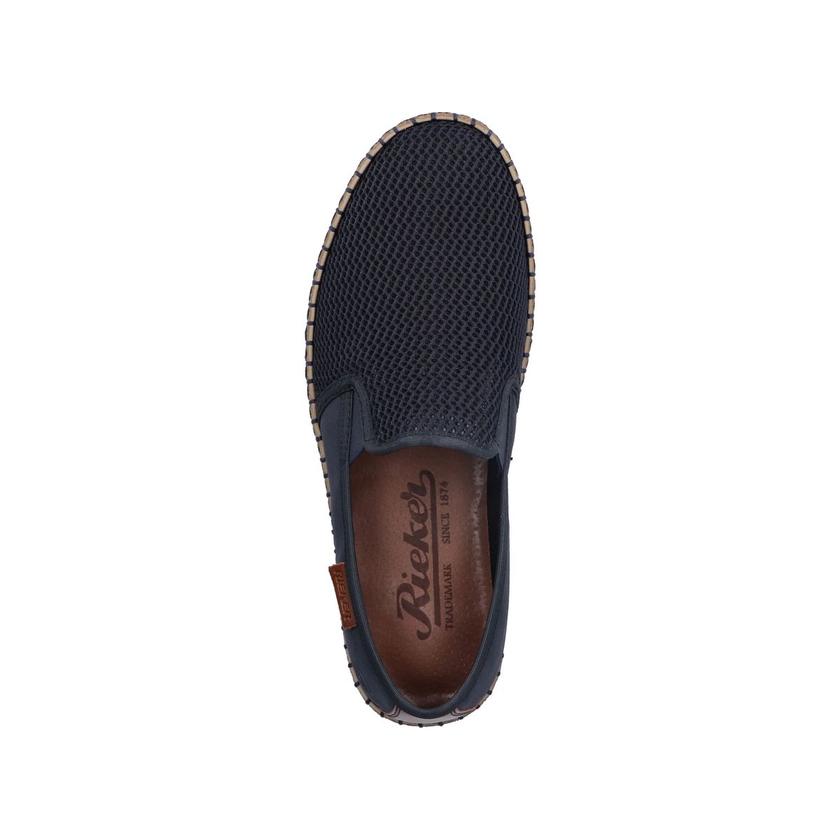 Marinefarbener Mesh-Espadrille-Slipper