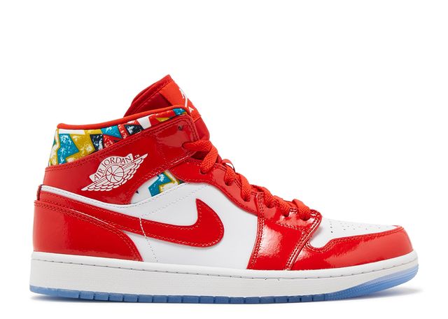 Roter Mid-Top Sneaker aus Lackleder