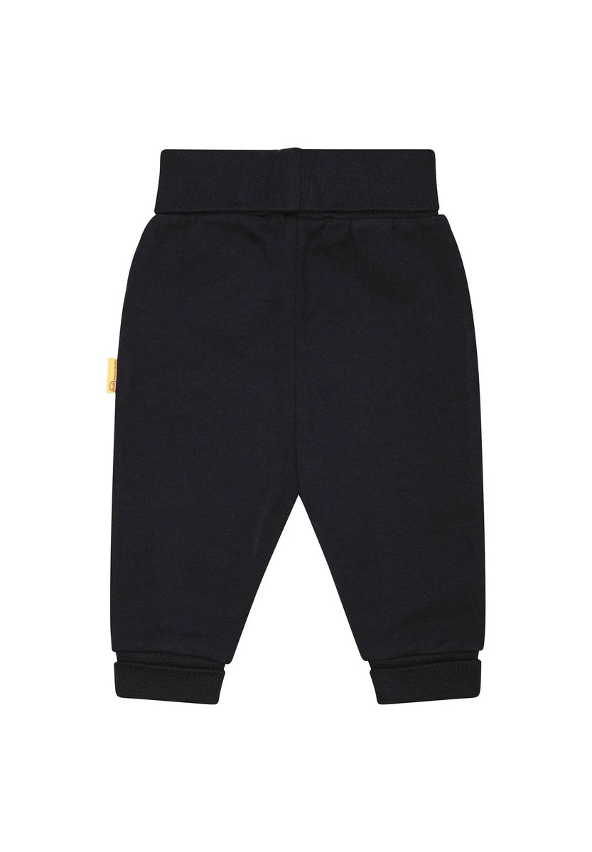 Steiff Baby Jogginghose - lang, Teddy-Motiv, unisex, einfarbig, schwarz, 74