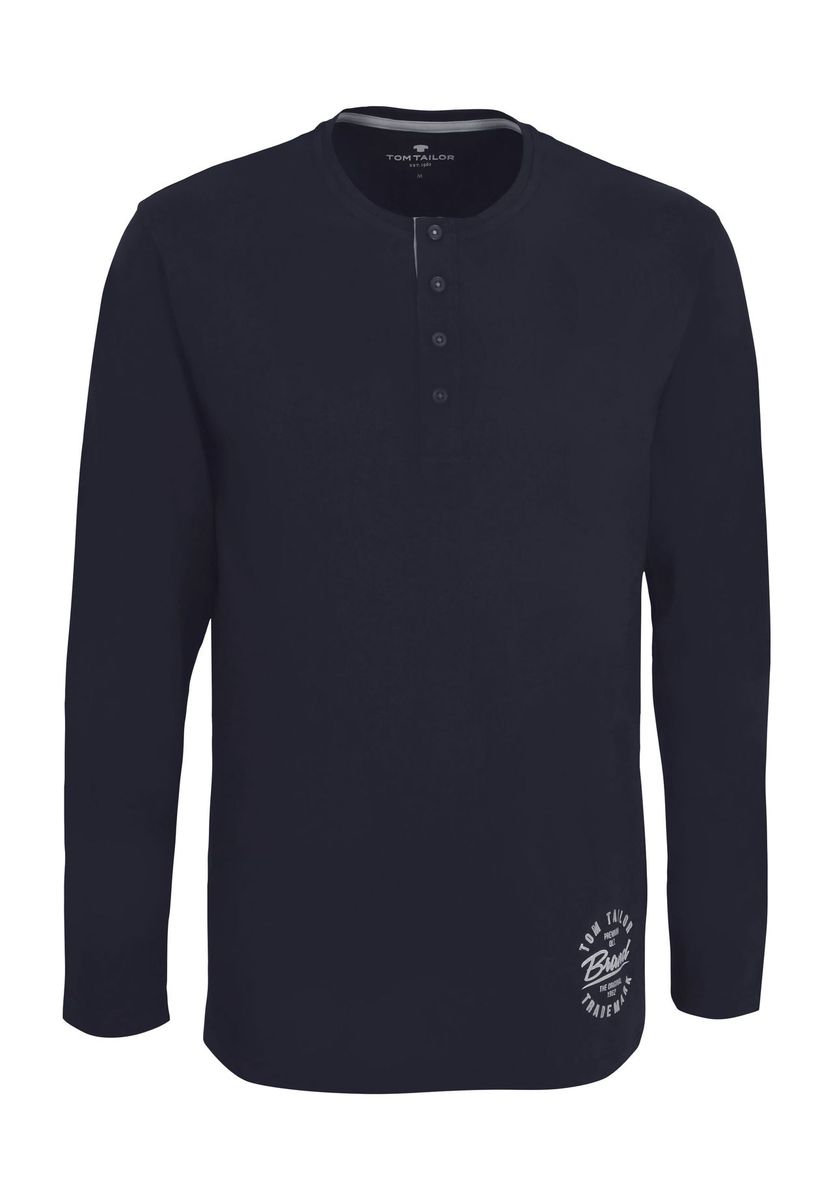 Herren Langarm Henley Lounge Oberteil