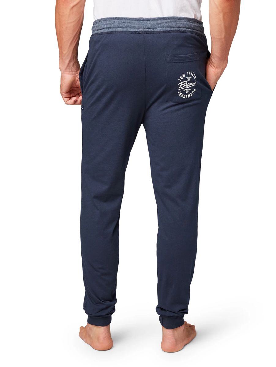 TOM TAILOR LW Schlafanzug-Hose, Gummibund, Baumwolle, für Herren, blau, 48