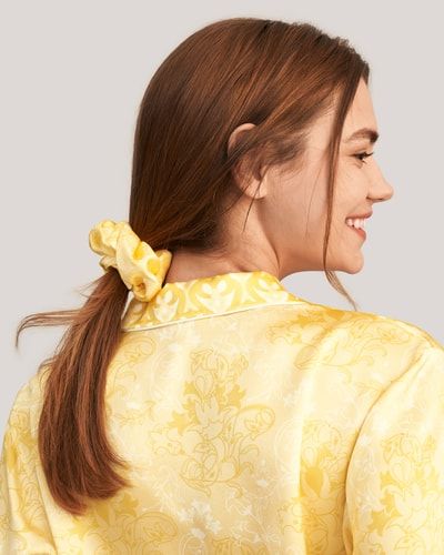Seiden-Haargummi-Set, Blumendruck