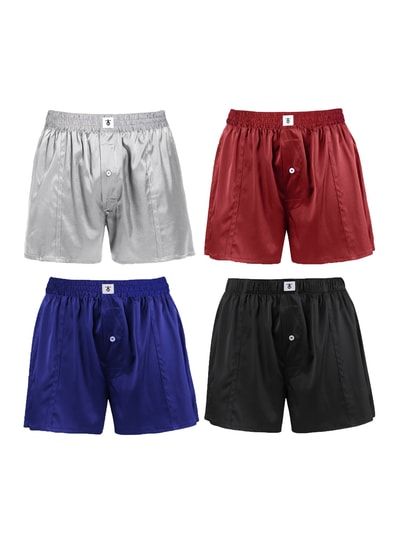 Herren Seidenboxershorts Uni Farben