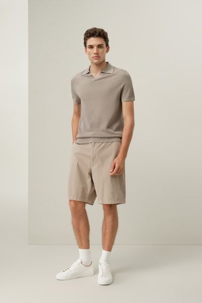 Feines Strickpolohemd aus Seide und Baumwolle