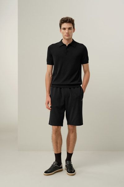 Poloshirt aus Seiden-Baumwollmischung