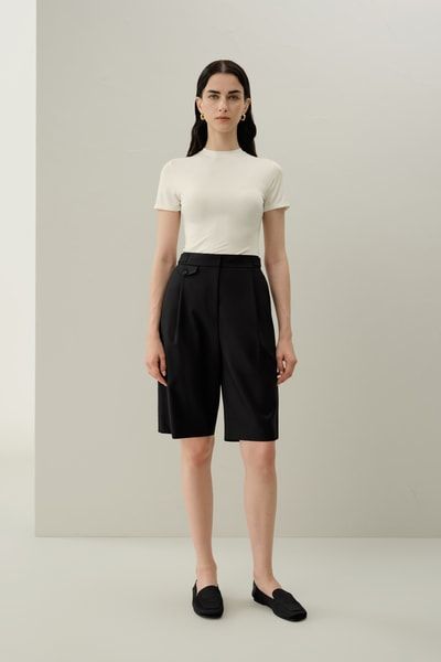 Maßgeschneiderte Bermuda-Shorts aus Wollseidenmischung