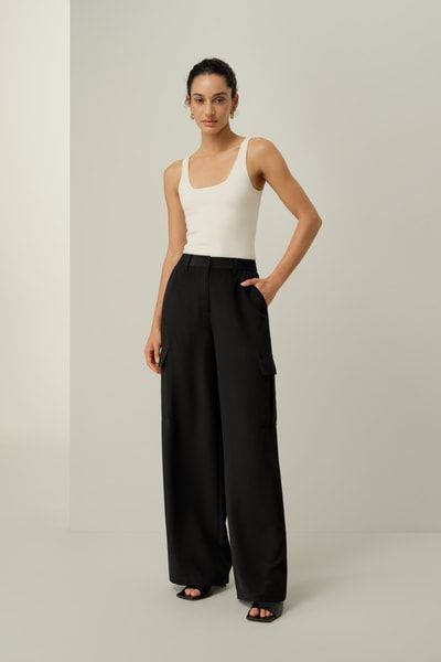 Damen Cargohose aus weiter Seide