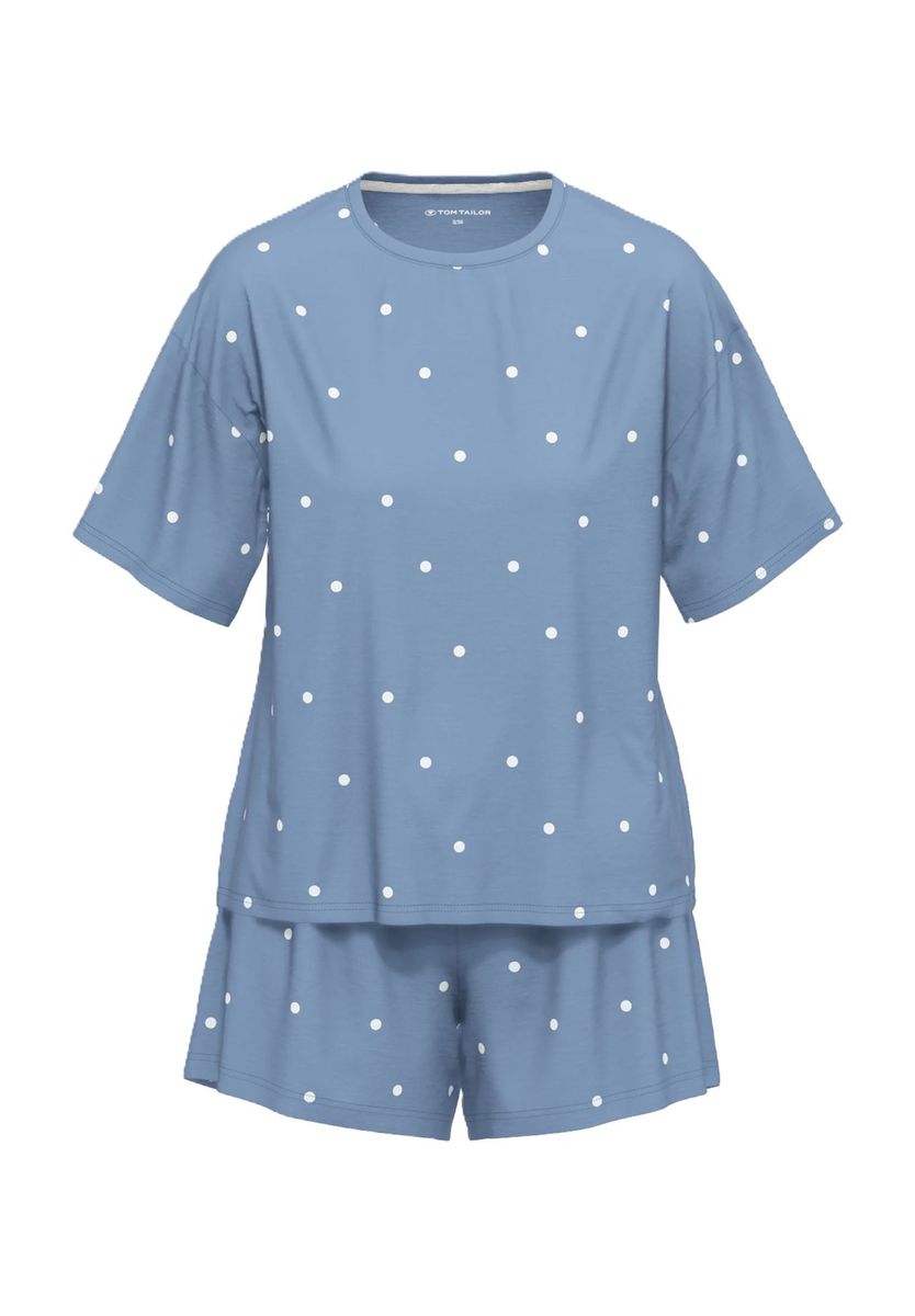 Gepunktetes Loungewear-Set mit kurzen Ärmeln