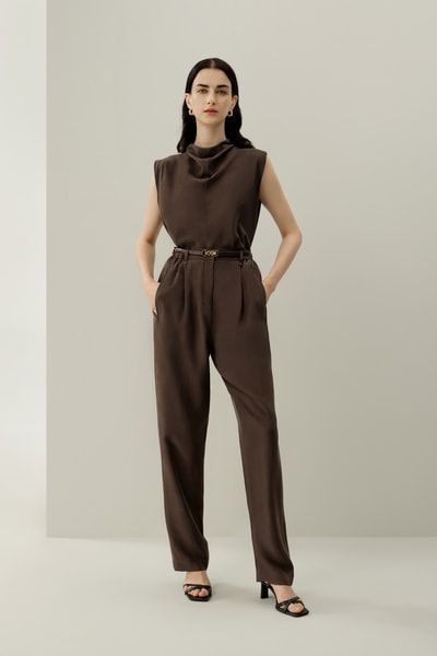 Elegante, sandgewaschene Seiden-Habotai-Barrel-Hose