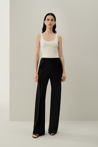 Elegante weite Seiden-Crêpe Hose