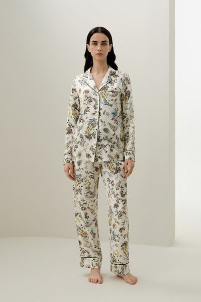 Seidenpyjama-Set mit Sternzeichen Waage