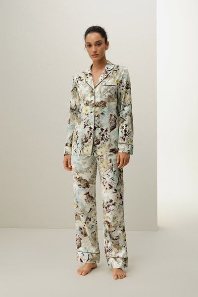Seidenpyjama mit Sternzeichen Wassermann