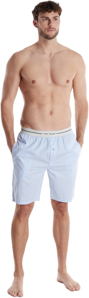 Klassische Gestreifte Baumwoll-Lounge-Shorts