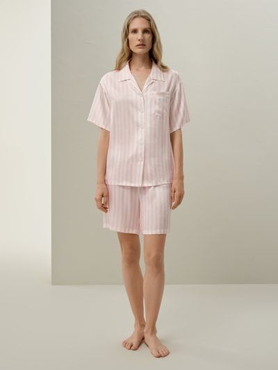 Gestreiftes Seiden Charmeuse Pyjama-Set