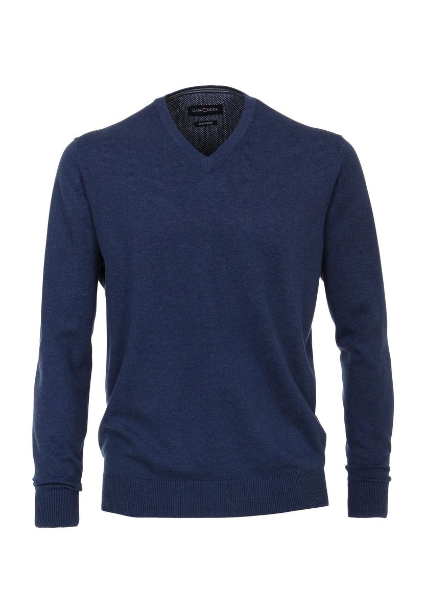CASAMODA Pullover, V-Ausschnitt, für Herren, blau, M