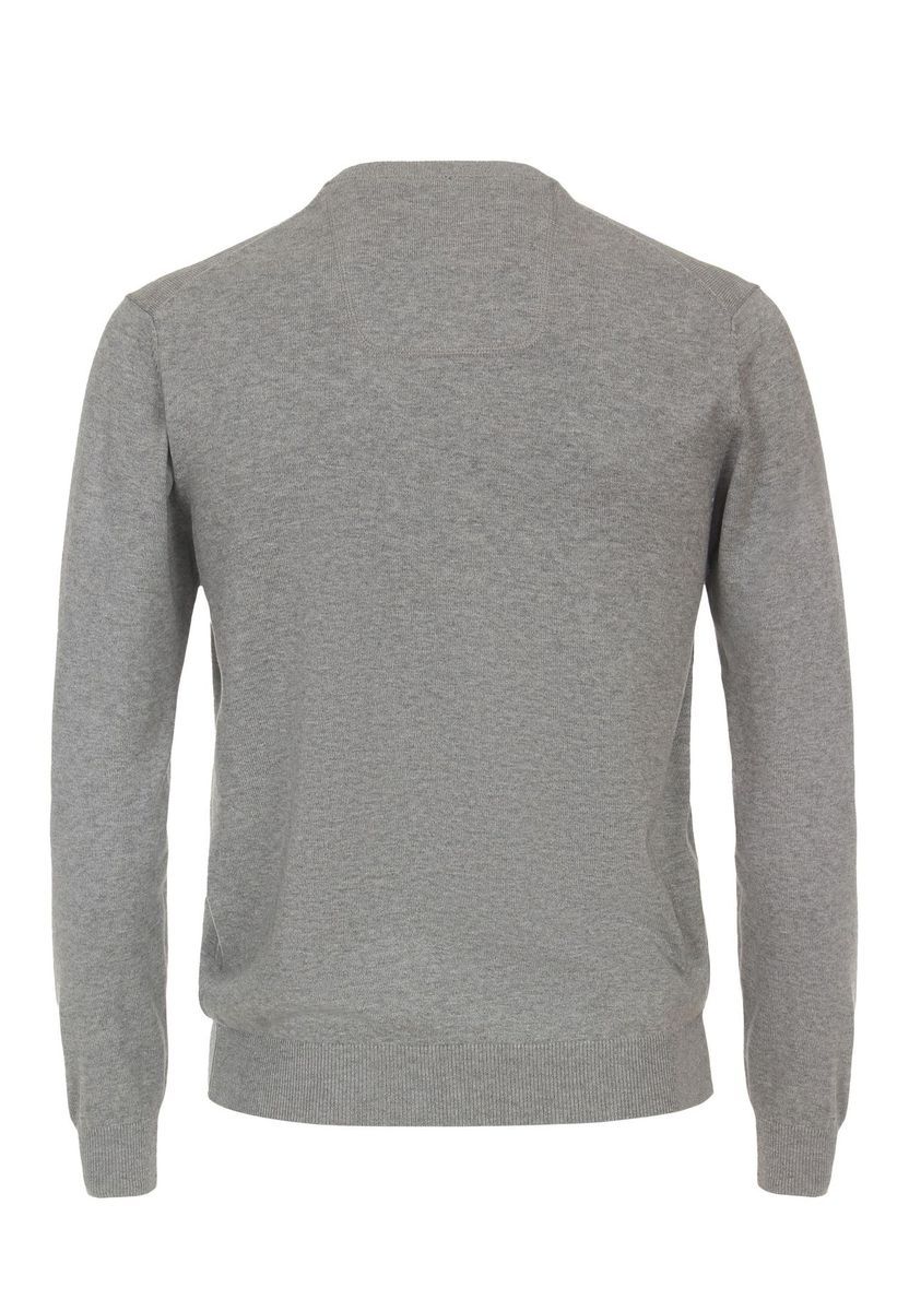 Klassischer Pima Baumwoll-Pullover mit V-Ausschnitt