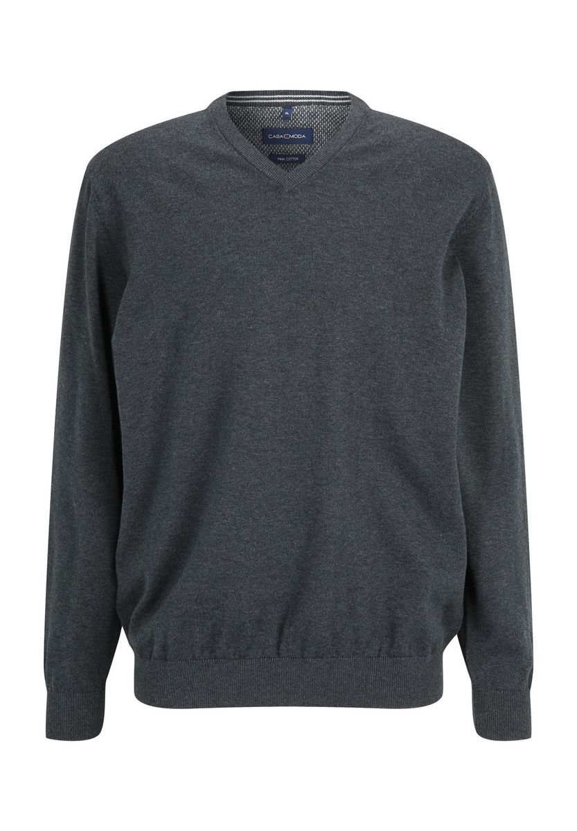 CASAMODA Pullover, V-Ausschnitt, für Herren, grau, M