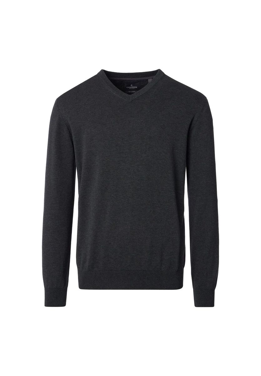 CASAMODA Pullover, V-Ausschnitt, für Herren, grau, M