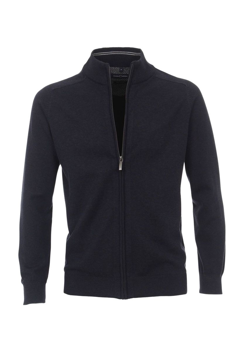 CASAMODA Strickjacke, Stehkragen, Baumwolle, uni, für Herren, blau, M