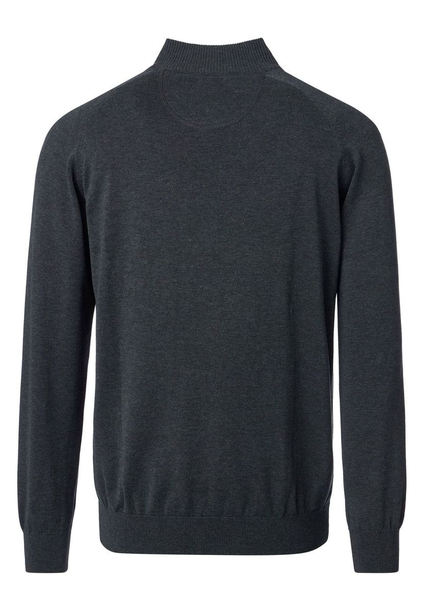 Baumwoll-Strickjacke mit Reißverschluss und Stehkragen