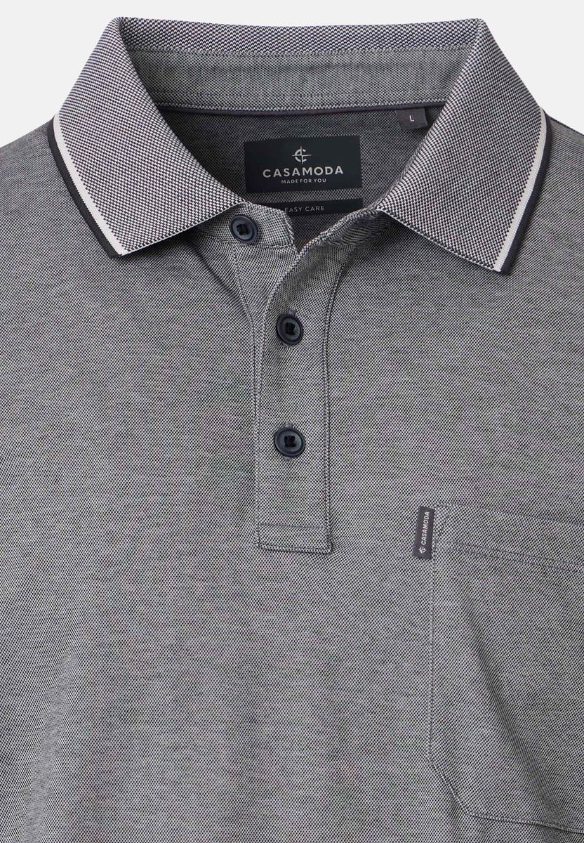 Klassisches Heather Grey Baumwoll-Poloshirt