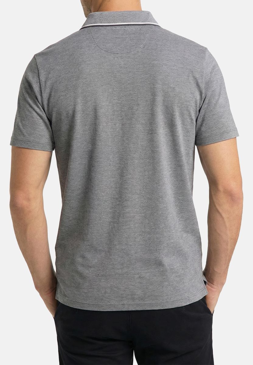 Klassisches Heather Grey Baumwoll-Poloshirt