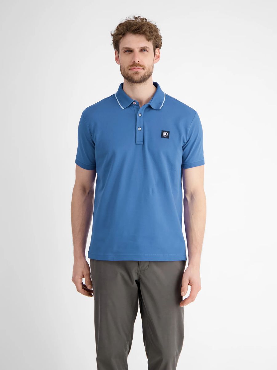Klassisches Baumwoll-Poloshirt Kobaltblau