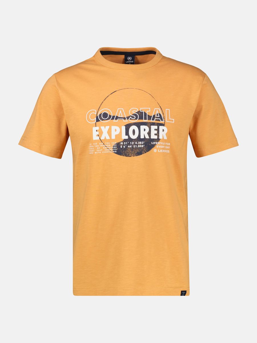 Marineblaues T-Shirt mit Coastal Explorer-Print