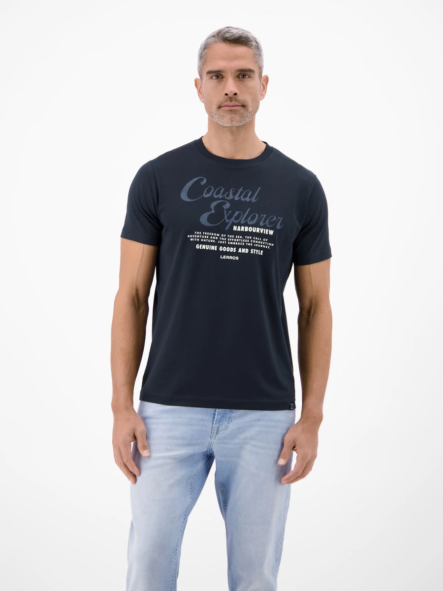 Baumwoll-T-Shirt mit Brustprint