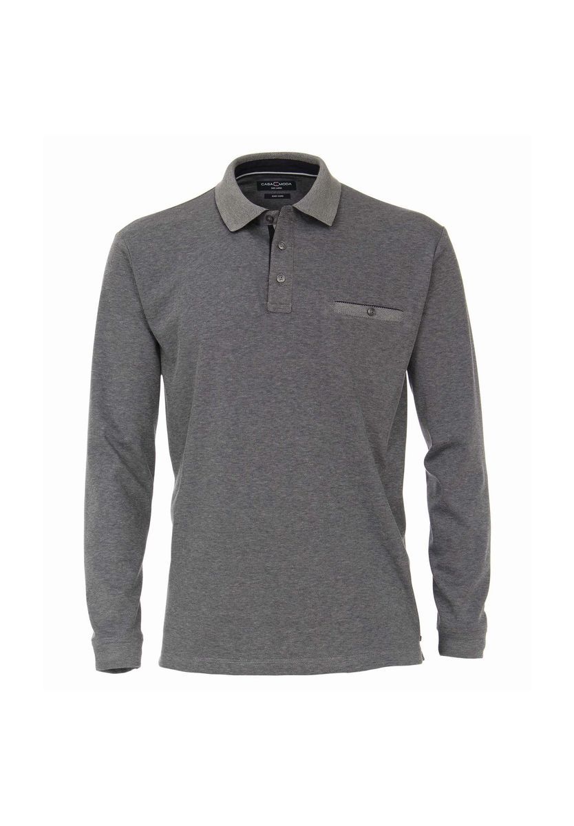 Klassisches Langarm-Jersey-Poloshirt