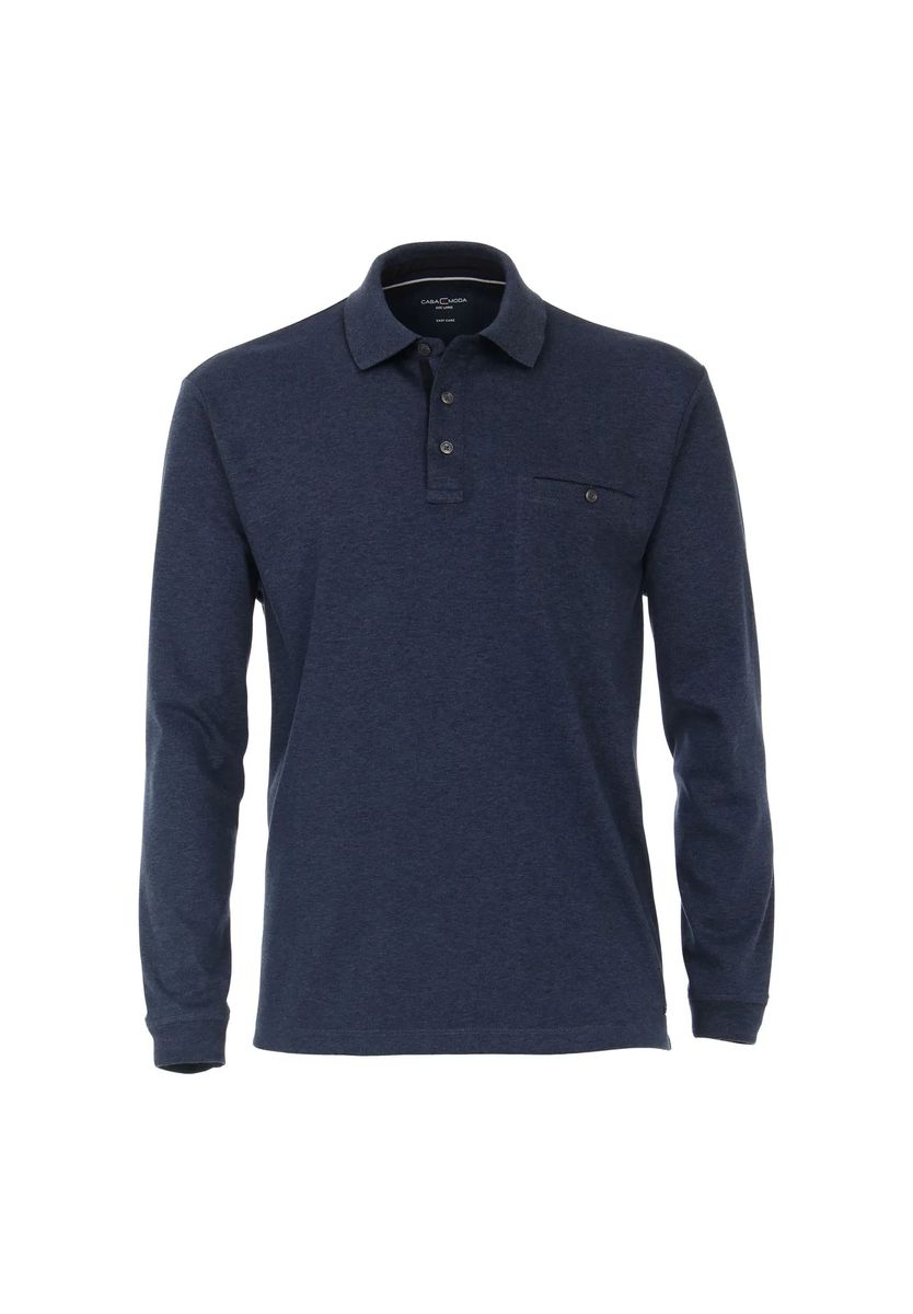 Klassisches Langarm-Jersey-Poloshirt