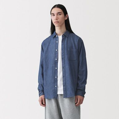 Klassisches Jeanshemd mit langen Ärmeln