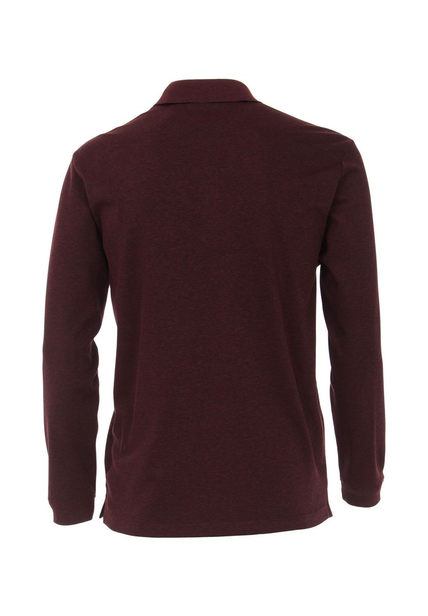 Burgunderfarbenes Langarm-Freizeit-Poloshirt