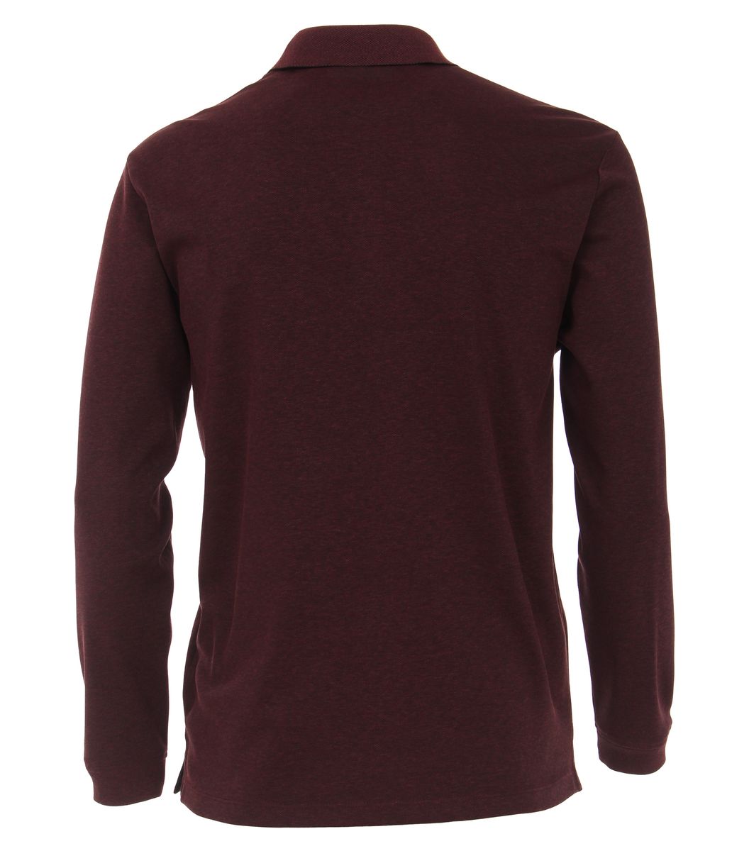 Burgunderfarbenes Langarm-Freizeit-Poloshirt