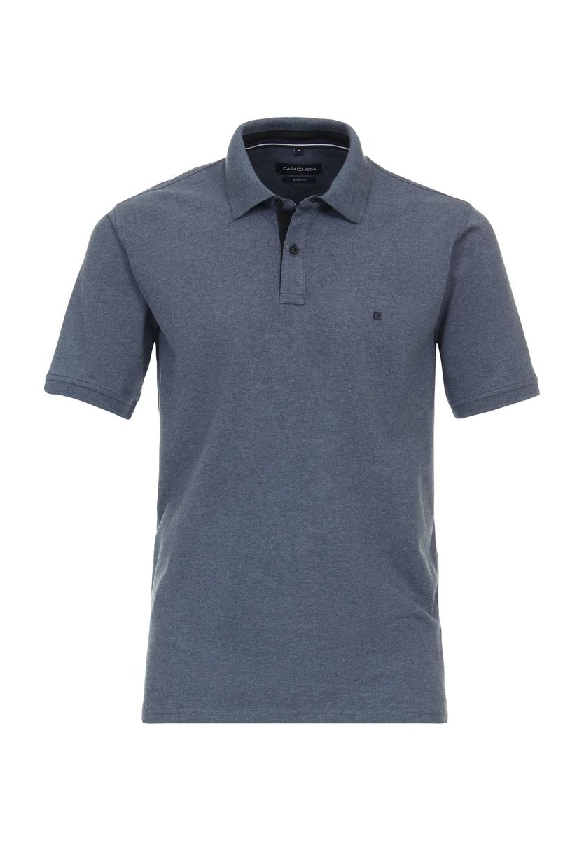 Uni Marineblau Baumwollmischung Poloshirt
