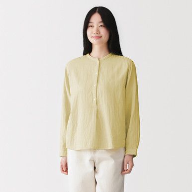 Doppelgaze Bluse aus Kapok-Mischgewebe