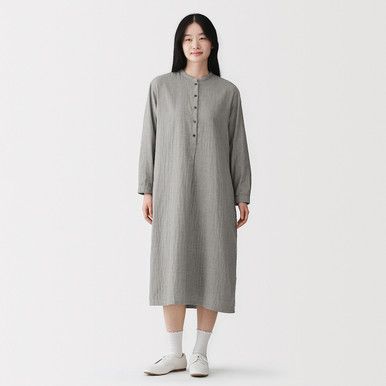 Doppelgaze Kleid aus Kapok-Mischgewebe