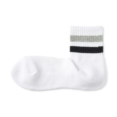 Retro gestreifte, plüschgepolsterte Knöchelsocken