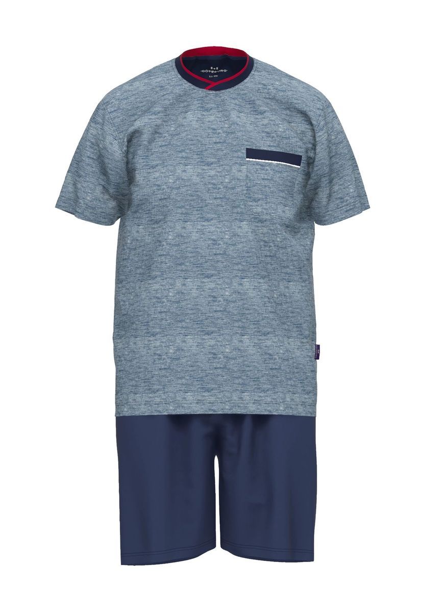 Herren-Shorty Schlafanzug Set Blau