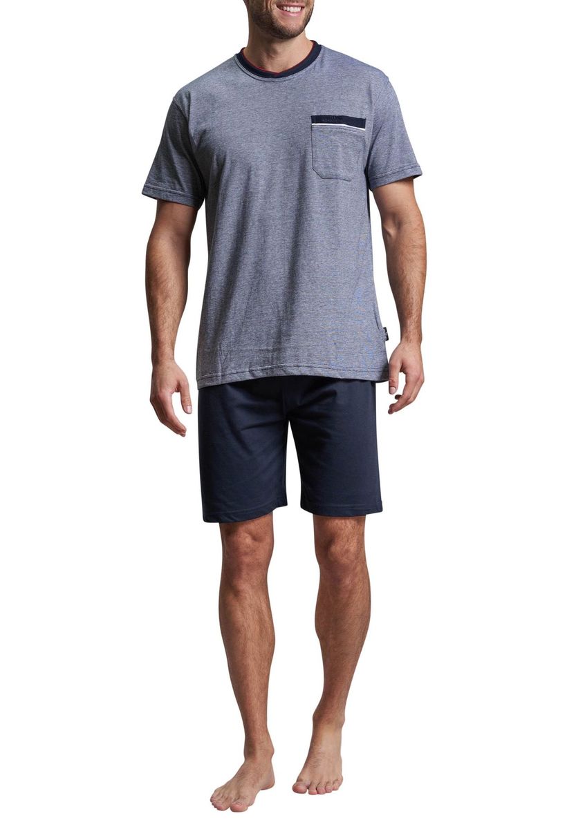 Herren-Shorty Schlafanzug Set Blau