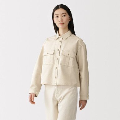 Twill Hemdjacke aus Kapok-Mischgewebe